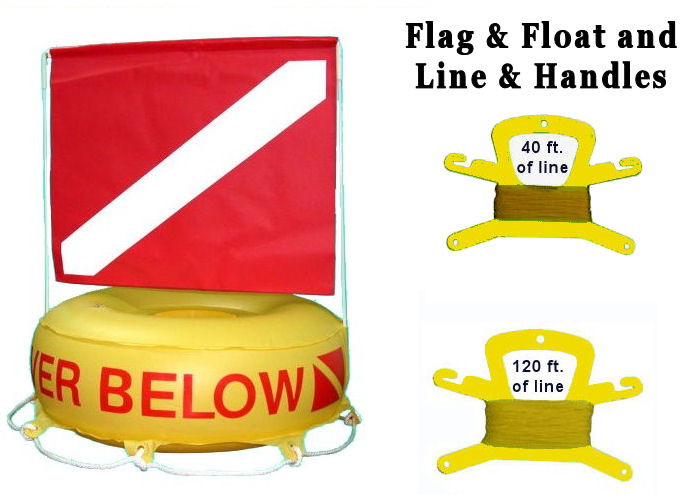 Diver Below Inflatable Tube Signal Float Dive Flag Yellow Bouy Ball