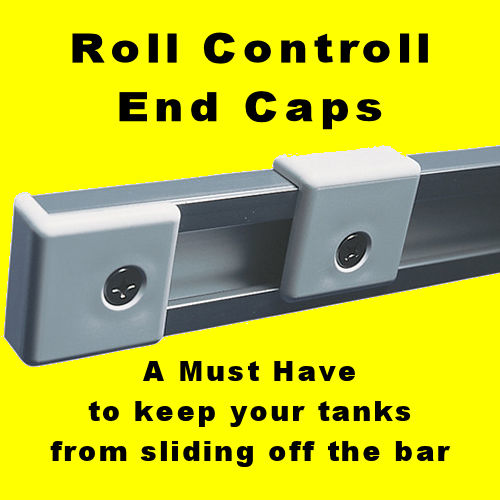 ADJUSTABLE SCUBA TANK HOLDERS-Roll Control along with Aluminum Rail and End Caps 