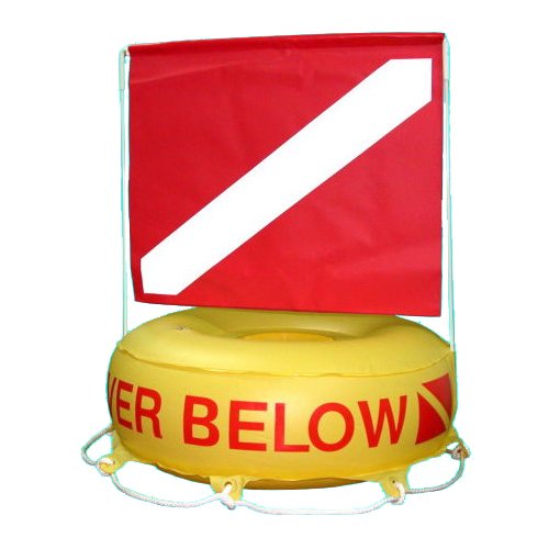 Diver Below Inflatable Tube Signal Float Dive Flag Red Bouy Ball