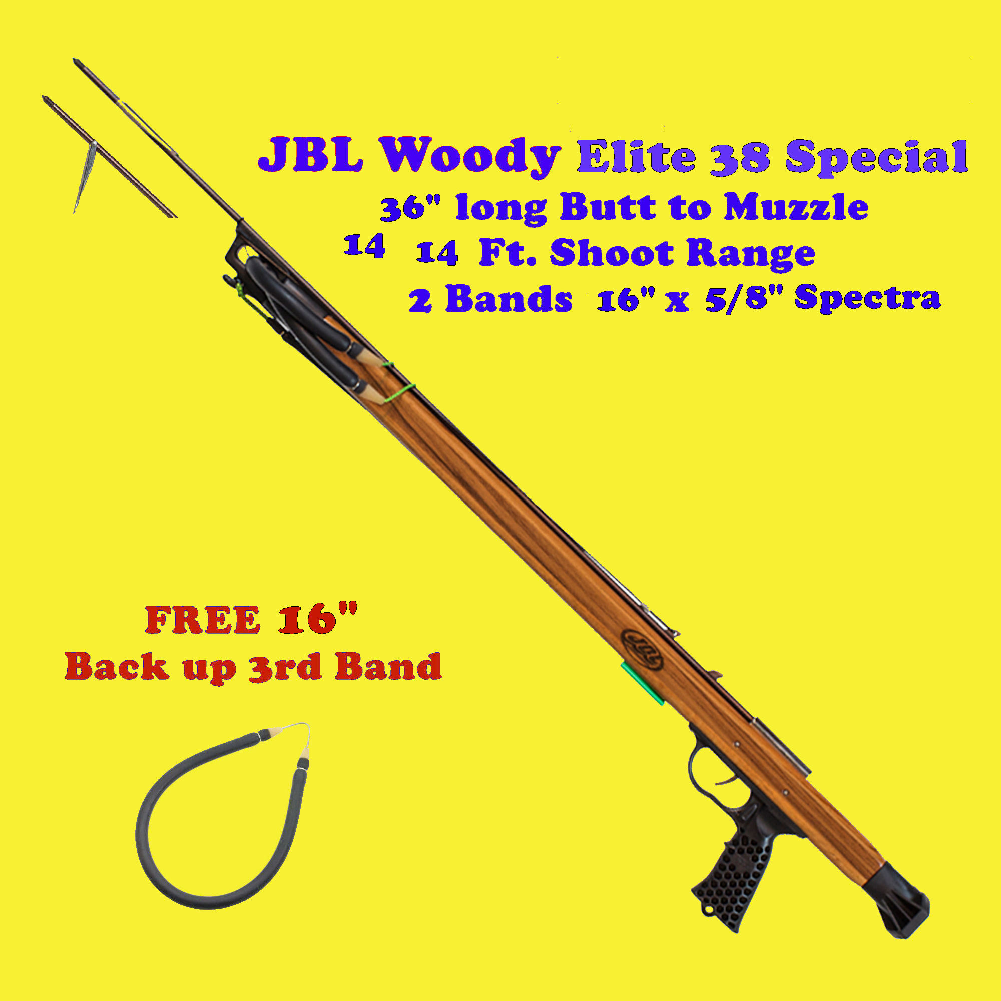 FREE Xtra Band w/ JBL D7 Carbine Speargun Spear gun fish catch shoot spearfish 