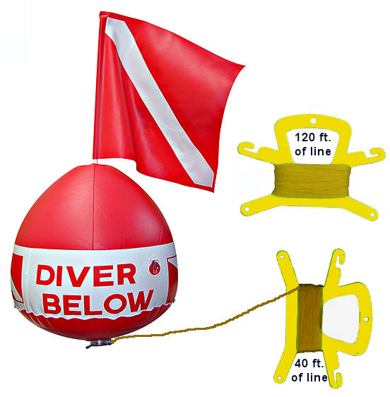 Diver Below Inflatable Signal Float Dive Flag Red Bouy Ball